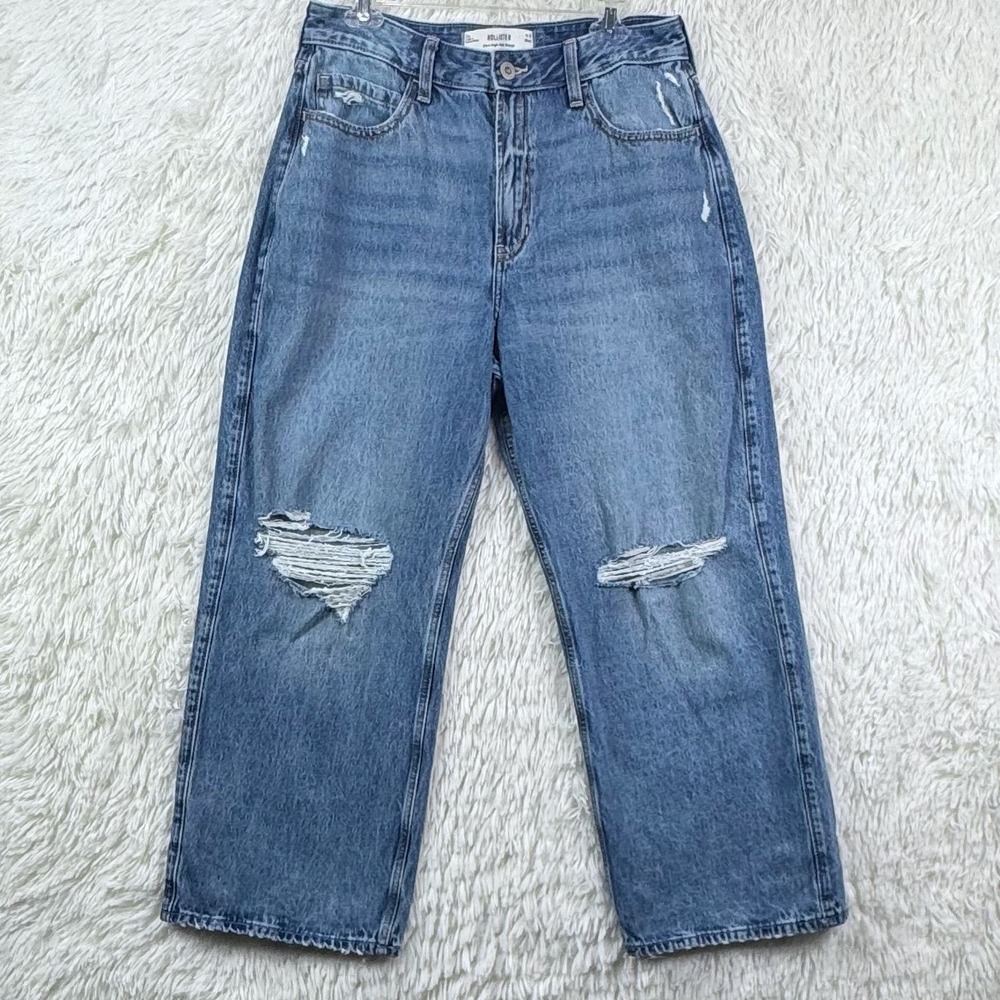 Hollister Ultra High-Rise Baggy Jeans Distressed Size 12 Short W31